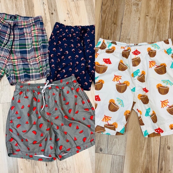 Men’s size Medium Swimsuit bundle sperry plaid watermelon coconut